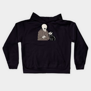 Skeleton and Cat Kids Hoodie